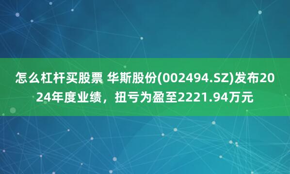 怎么杠杆买股票 华斯股份(002494.SZ)发布2024年度业绩，扭亏为盈至2221.94万元