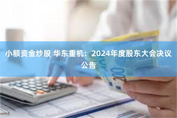 小额资金炒股 华东重机：2024年度股东大会决议公告